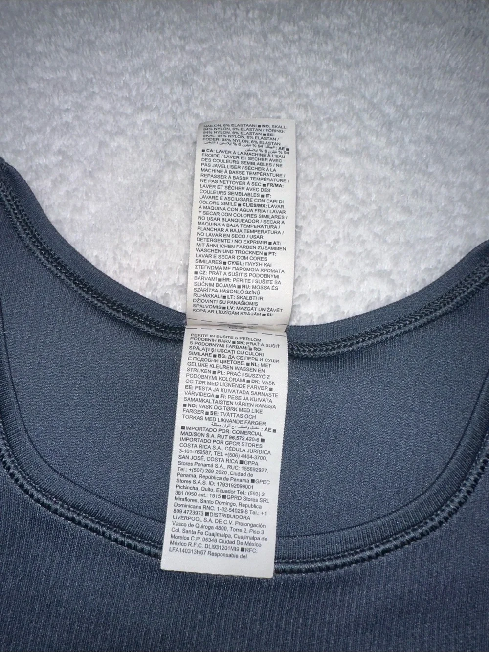 Athleta Girl Rib Crop Tee Gray Seamless Stretch Compression Medium M Blue